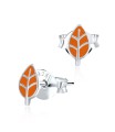 Tiny Leaf Silver Stud Earring STE-664